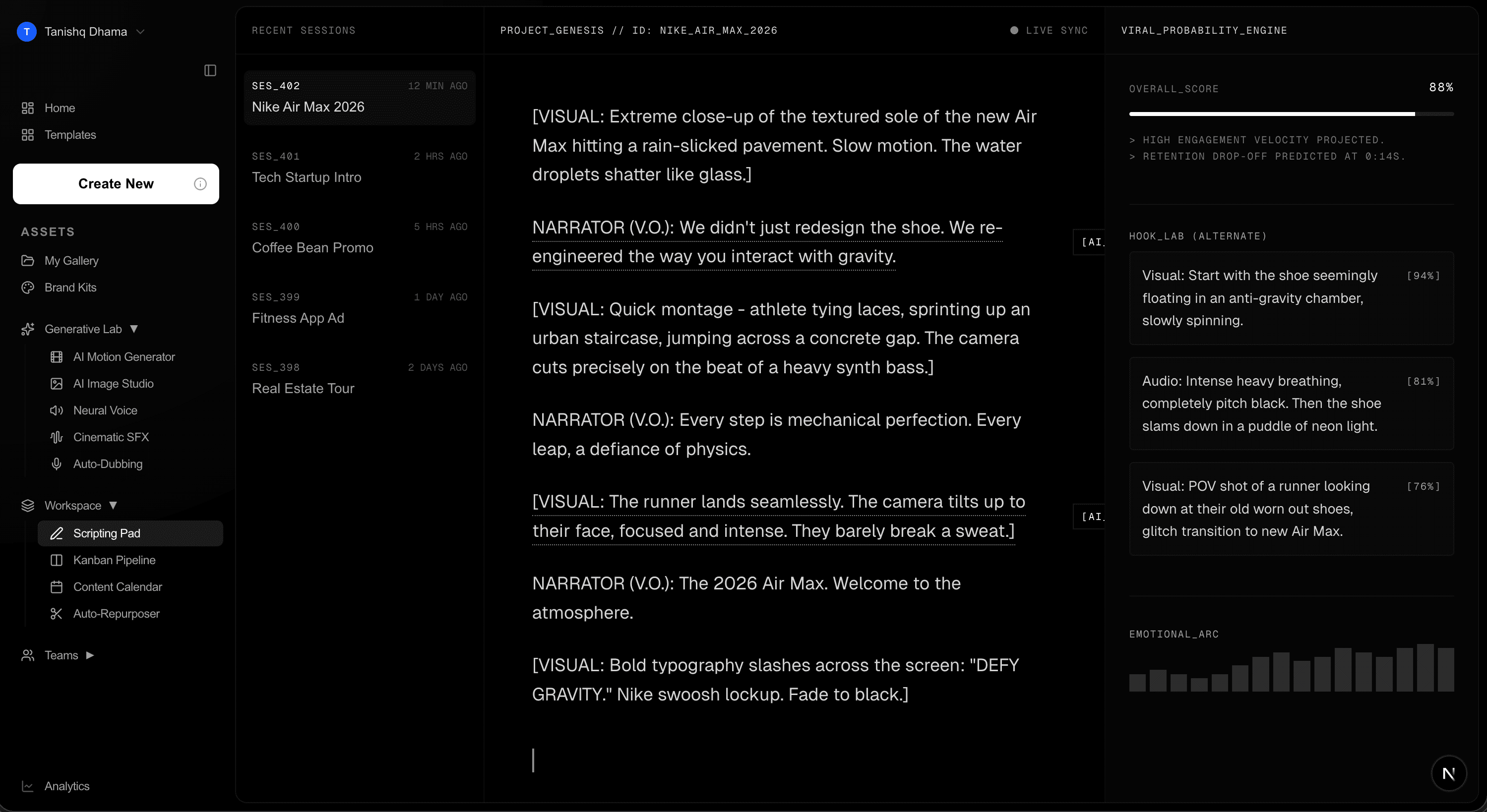 Neural Workspace Mockup