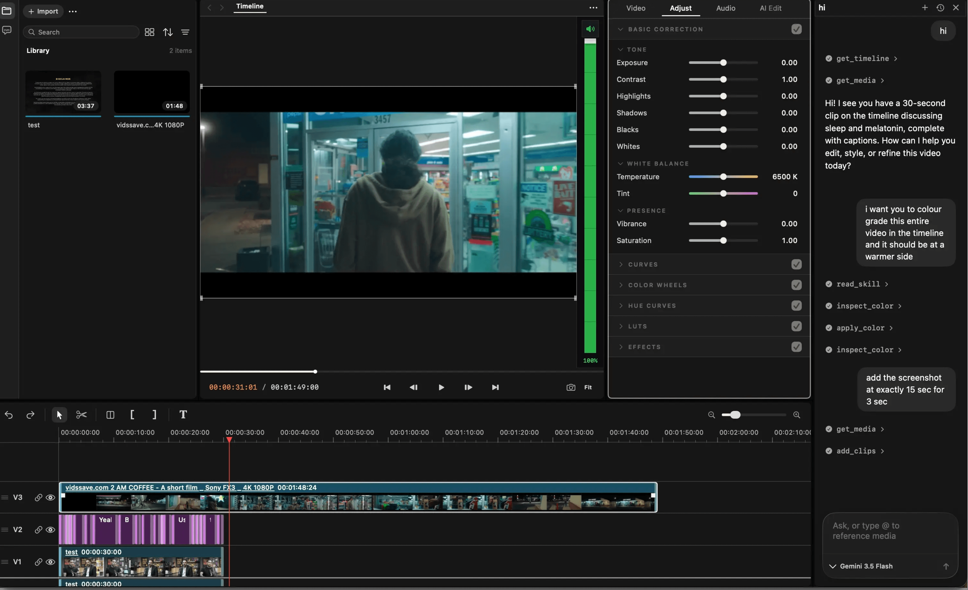 Vynts video editor preview